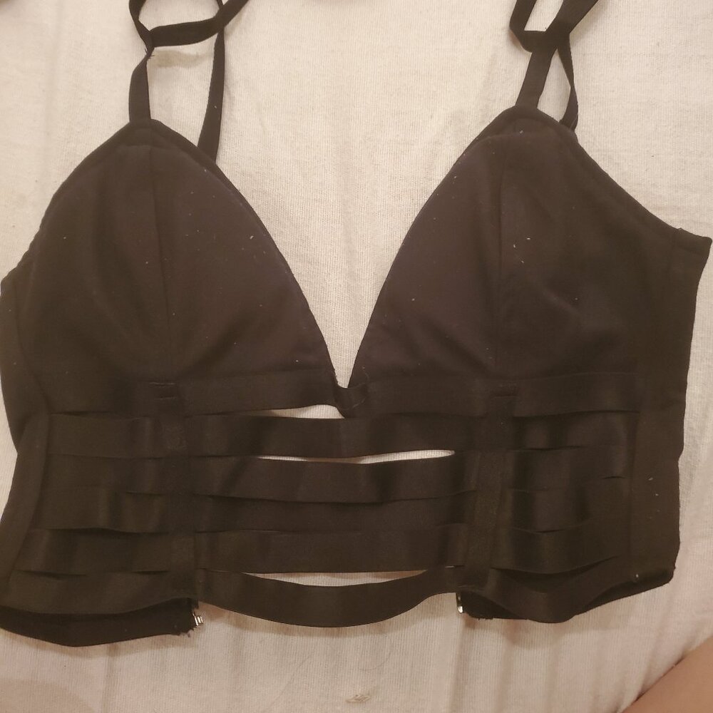 Charlotte Russe Deep V-neck Crop Top Bralette
